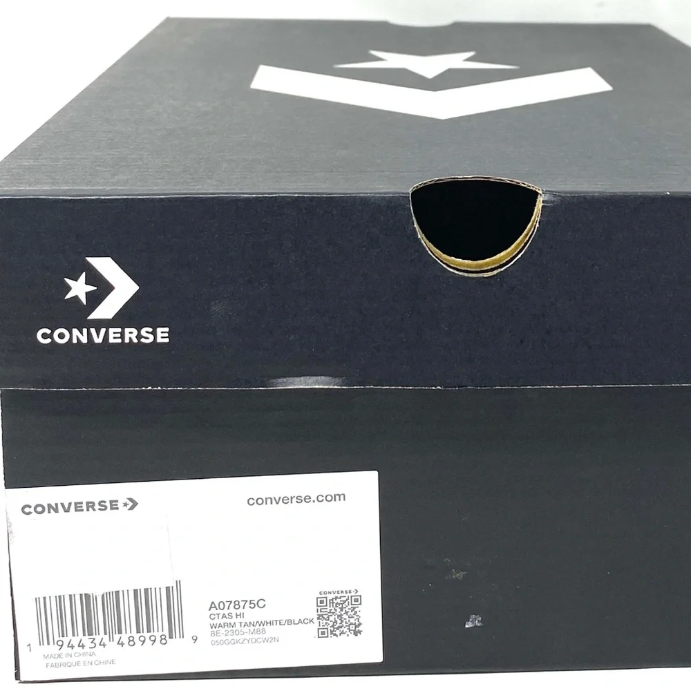 Converse Chuck Taylor High Leather Sneakers Warm Tan Casual Men's Size A07875C - Picture 9 of 10